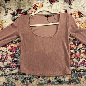 ZARA rose pink ribbed top